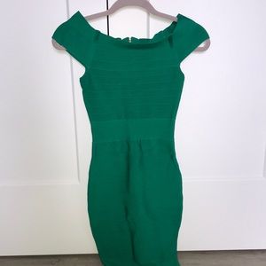 Marciano Guess Jade Green Off-the-Shoulder Bandage Dress - Size XXS, 00